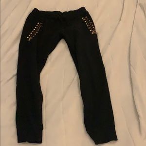 Gold stud michael Lauren sweatpants